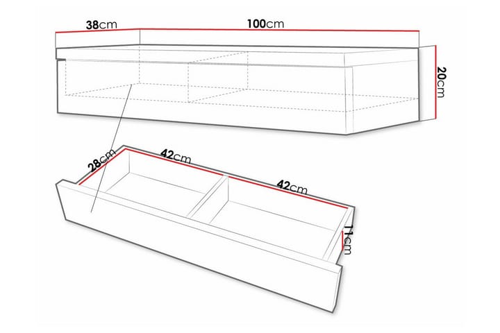 Meikkauspöytä Staffin 100x38 cm - Valkoinen - Huonekalut - Pöytä & ruokailuryhmä - Meikki- & kampauspöydät