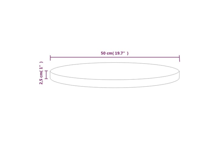 Pöytälevy Ã˜50x2,5 cm täysi mänty - Ruskea - Huonekalut - Pöytä & ruokailuryhmä - Pöydän tarvikkeet - Pöytälevy