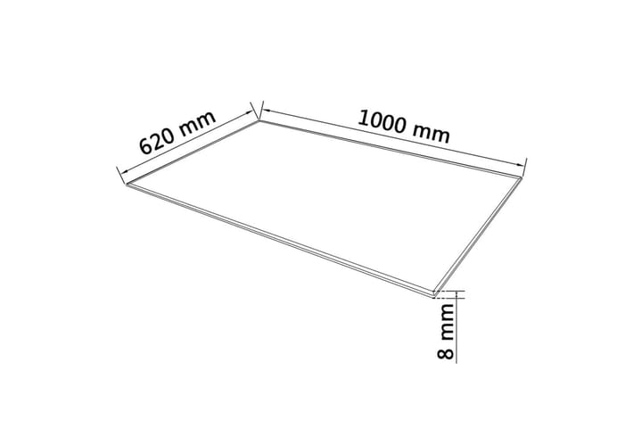 Pöytälevy Karkaistu Lasi Suorakaide 1000x620 mm - Läpinäkyvä - Huonekalut - Pöytä & ruokailuryhmä - Pöydän tarvikkeet - Pöytälevy