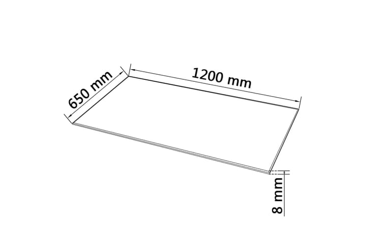 Pöytälevy Karkaistu Lasi Suorakaide 1200x650 mm - Musta - Huonekalut - Pöytä & ruokailuryhmä - Pöydän tarvikkeet - Pöytälevy