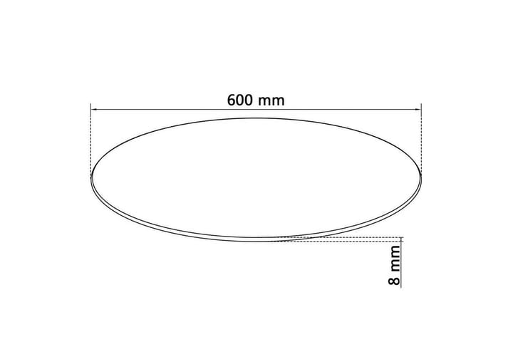 Pöytälevy Karkaistu Lasi Pyöreä 600 mm - Musta - Huonekalut - Pöytä & ruokailuryhmä - Pöydän tarvikkeet - Pöytälevy