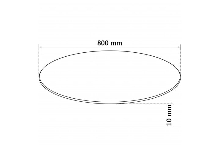 Pöytälevy Karkaistu Lasi Pyöreä 800 mm - Läpinäkyvä - Pöytälevy