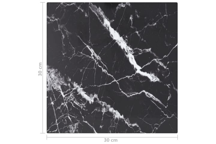Pöytälevy musta 30x30 cm 6 mm karkaistu lasi marmorikuvio - Huonekalut - Pöytä & ruokailuryhmä - Pöydän tarvikkeet - Pöytälevy