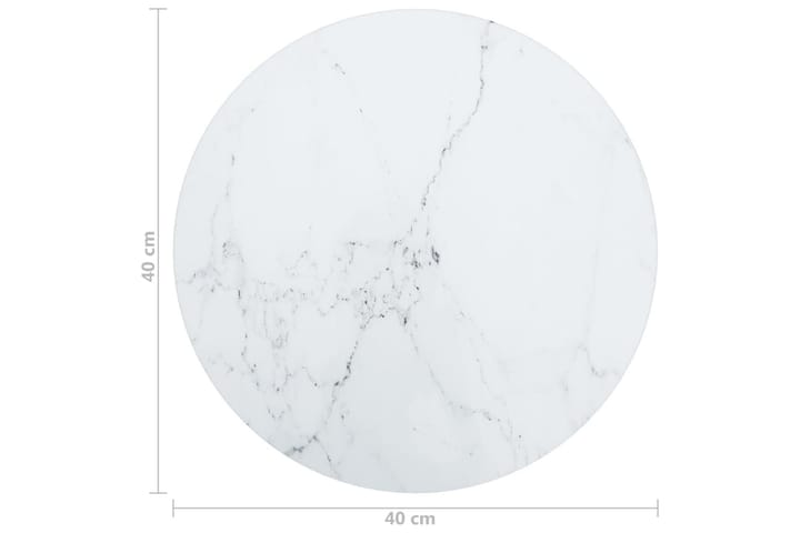 Pöytälevy valkoinen Ã˜40x0,8 cm karkaistu lasi marmorikuvio - Huonekalut - Pöytä & ruokailuryhmä - Pöydän tarvikkeet - Pöytälevy