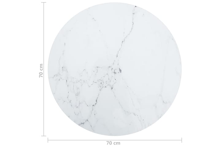 Pöytälevy valkoinen Ã˜70x0,8 cm karkaistu lasi marmorikuvio - Huonekalut - Pöytä & ruokailuryhmä - Pöydän tarvikkeet - Pöytälevy