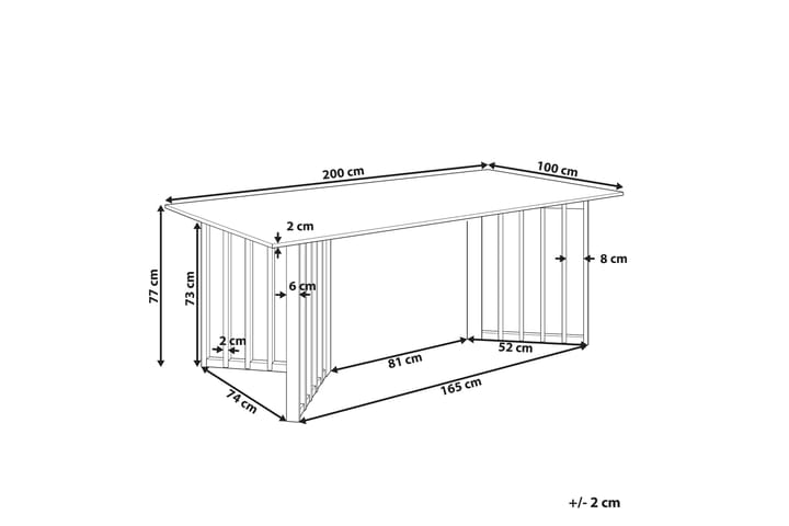 Rouyn Ruokapöytä 100x200 cm - Vaalean Ruskea - Huonekalut - Pöytä & ruokailuryhmä - Ruokapöydät & keittiön pöydät