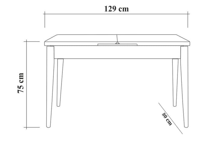 Ruokailuryhmä 4 osaa Orrest 75 cm - Valkoinen - Huonekalut - Pöytä & ruokailuryhmä - Ruokailuryhmä