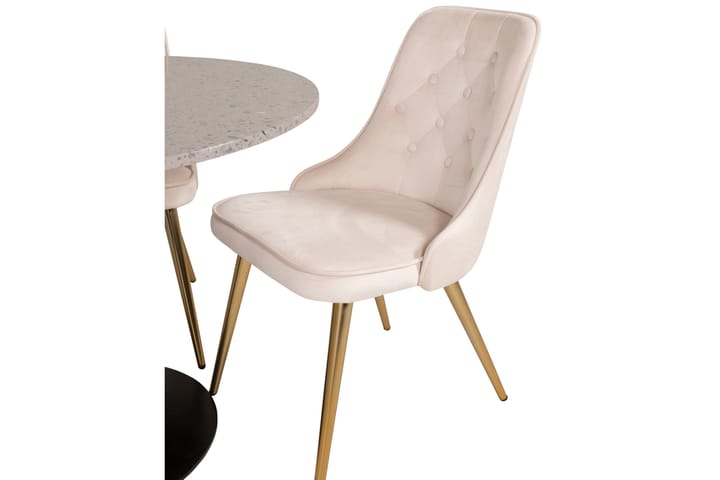 Ruokailuryhmä Chantor 106 cm 4 Chantor Luxury Velvet tuolia - Ruokailuryhmä