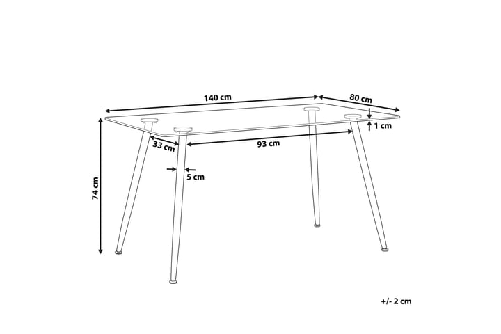 Ruokapöytä Awenda 140 cm - Lasi/Musta - Ruokapöydät & keittiön pöydät