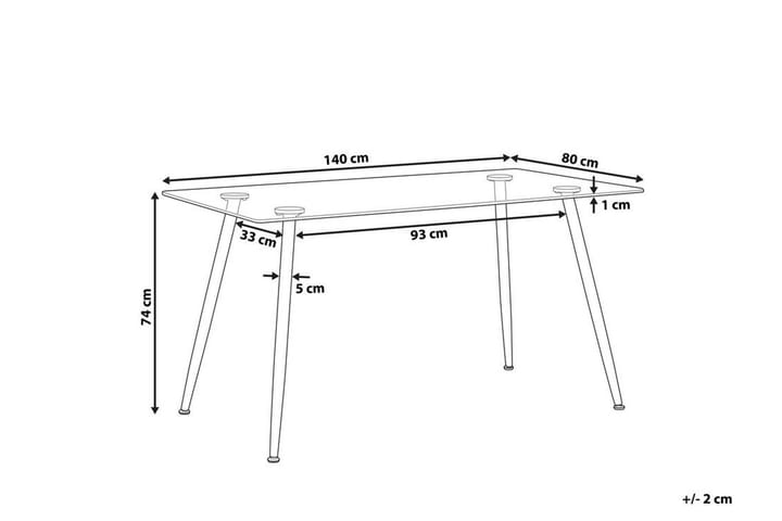 Ruokapöytä Awenda 140 cm - Lasi/Musta - Ruokapöydät & keittiön pöydät