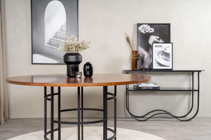 Ruokapöytä Copenhagen Pyöreä 140 cm - Ruskea - Marmoripöydät - Kokoontaitettavat pöydät - Jatkettava ruokapöytä - Ruokapöydät & keittiön pöydät