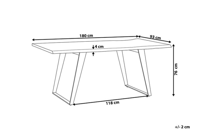 Ruokapöytä Jaipur 180 cm - Puu/Luonnonväri - Huonekalut - Pöytä & ruokailuryhmä - Ruokapöydät & keittiön pöydät