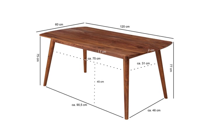 Ruokapöytä Jarico 120 cm - Puu/Luonnonväri - Huonekalut - Pöytä & ruokailuryhmä - Ruokapöydät & keittiön pöydät