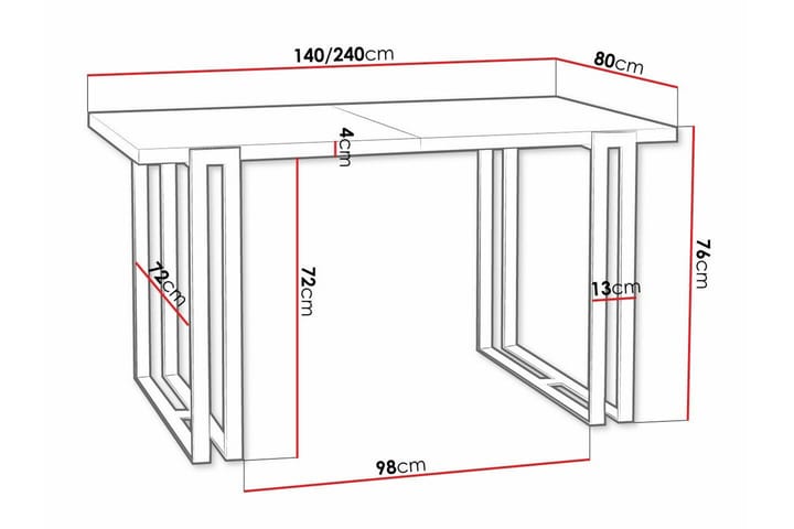 Ruokapöytä Kintore 80 cm - Musta - Huonekalut - Pöytä & ruokailuryhmä - Ruokapöydät & keittiön pöydät