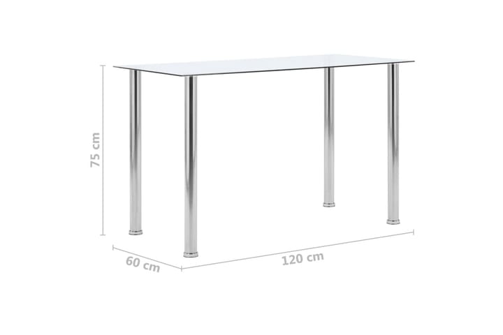 Ruokapöytä läpinäkyvä 120x60x75 cm karkaistu lasi - Huonekalut - Pöytä & ruokailuryhmä - Ruokapöydät & keittiön pöydät