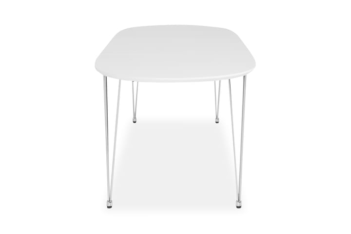 Ruokapöytä Lennox 180 cm 2 jatkolevyllä Ovaali - Valkoinen - Marmoripöydät - Kokoontaitettavat pöydät - Jatkettava ruokapöytä - Ruokapöydät & keittiön pöydät
