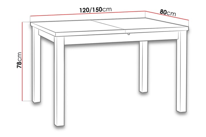 Ruokapöytä Max 120x80x78 cm - Puu / Luonnonväri - Huonekalut - Pöytä & ruokailuryhmä - Ruokapöydät & keittiön pöydät