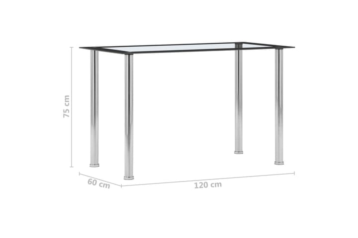 Ruokapöytä musta ja läpinäkyvä 120x60x75 cm karkaistu lasi - Musta - Huonekalut - Pöytä & ruokailuryhmä - Ruokapöydät & keittiön pöydät