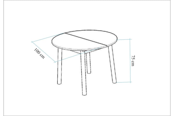 Ruokapöytä Oliver 100 cm - Pähkinä/Musta - Huonekalut - Pöytä & ruokailuryhmä - Ruokapöydät & keittiön pöydät