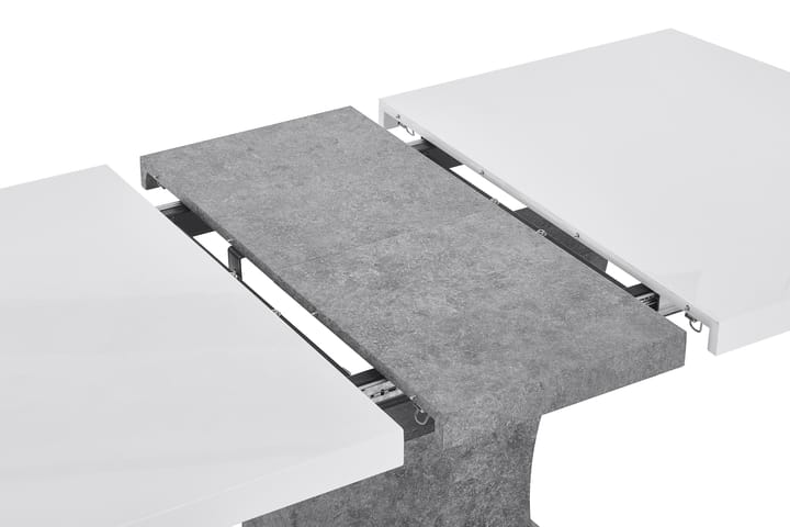 Ruokapöytä Seseli Jatkettava 140 cm - Valkoinen/Harmaa - Marmoripöydät - Kokoontaitettavat pöydät - Jatkettava ruokapöytä - Ruokapöydät & keittiön pöydät