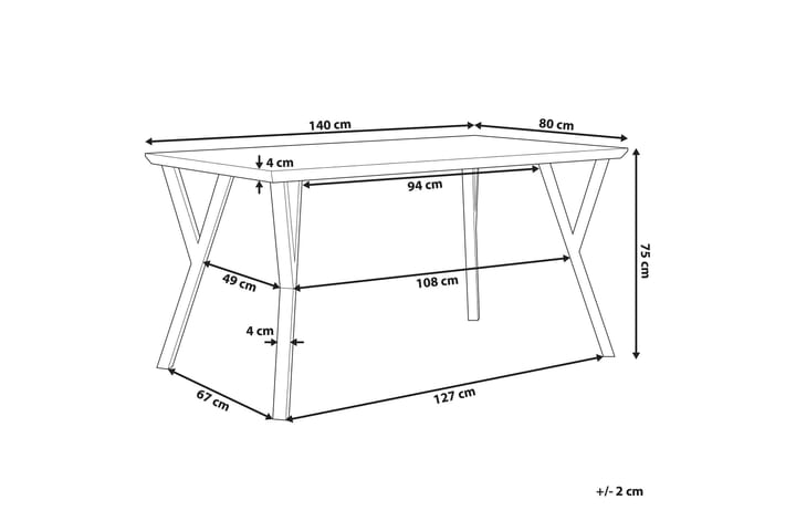 Ruokapöytä Siere 140x80 cm - Ruskea - Huonekalut - Pöytä & ruokailuryhmä - Ruokapöydät & keittiön pöydät