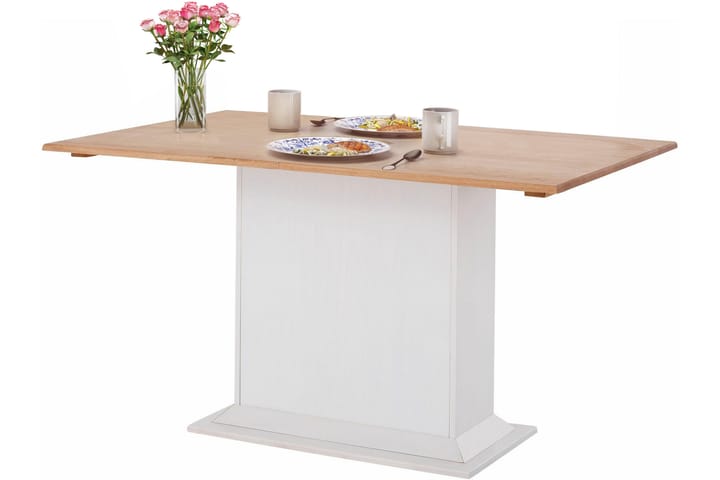 Ruokapöytä Silas 105 cm - Valkoinen/Ruskea - Kokoontaitettavat pöydät - Marmoripöydät - Jatkettava ruokapöytä - Ruokapöydät & keittiön pöydät