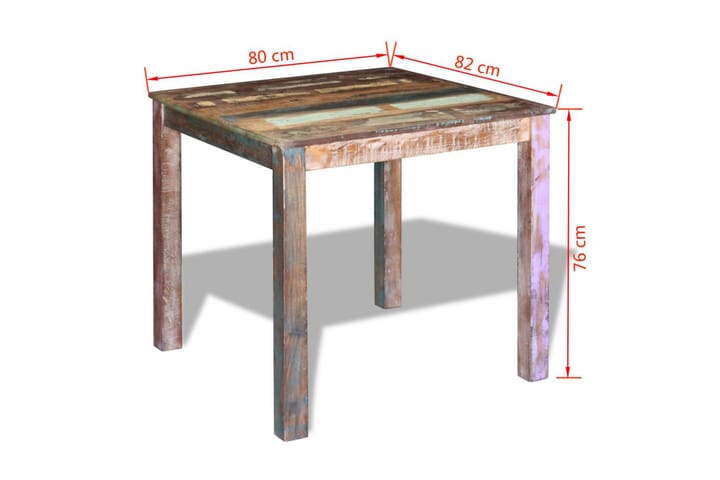 Ruokapöytä Täysi Uusiokäytetty Puu 80x82x76 cm - Ruskea - Huonekalut - Pöytä & ruokailuryhmä - Ruokapöydät & keittiön pöydät