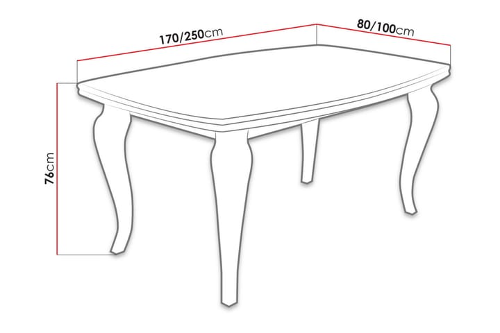 Ruokapöytä Tabell 170x100x76 cm - Puu/Luonnonväri - Huonekalut - Pöytä & ruokailuryhmä - Ruokapöydät & keittiön pöydät