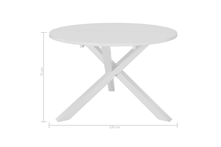 Ruokapöytä valkoinen 120x75 cm MDF - Valkoinen - Huonekalut - Pöytä & ruokailuryhmä - Ruokapöydät & keittiön pöydät