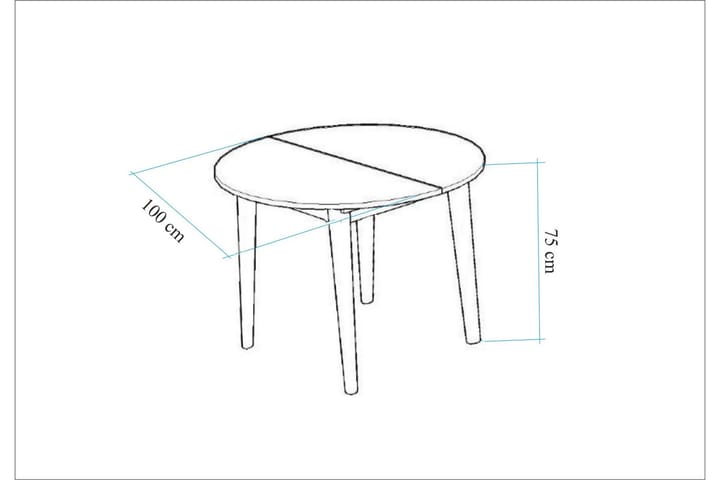 Ruokapöytä Vinadi 100 cm - Valkoinen - Huonekalut - Pöytä & ruokailuryhmä - Ruokapöydät & keittiön pöydät