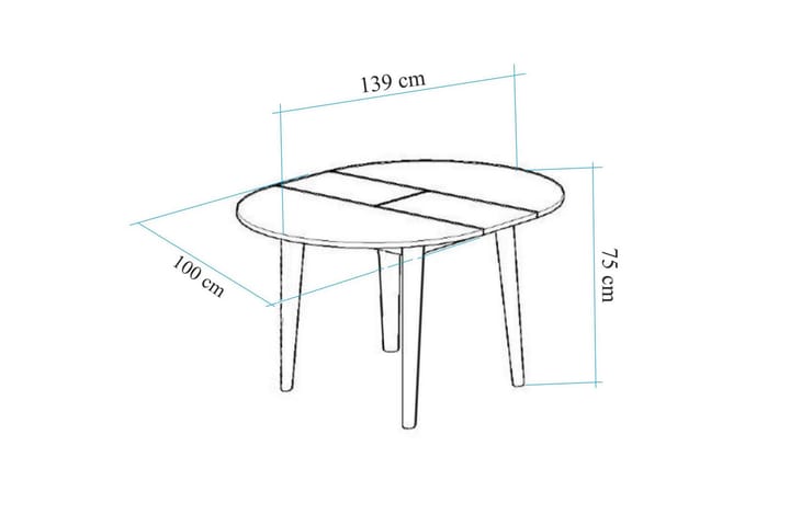 Ruokapöytä Vinadi 100 cm - Valkoinen - Huonekalut - Pöytä & ruokailuryhmä - Ruokapöydät & keittiön pöydät