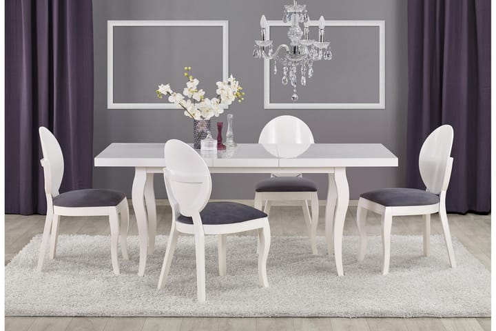 Ruokapöytä Poderi Jatkettava 140-180 cm - Valkoinen - Marmoripöydät - Kokoontaitettavat pöydät - Jatkettava ruokapöytä - Ruokapöydät & keittiön pöydät