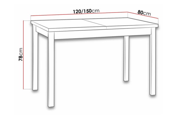 Ruokapöytä Patrickswell 80 cm - Valkoinen - Huonekalut - Pöytä & ruokailuryhmä - Ruokapöydät & keittiön pöydät