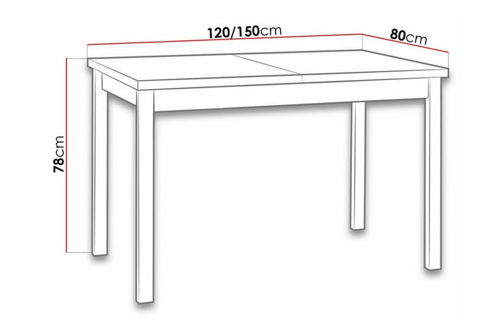 Ruokapöytä Patrickswell 80 cm - Musta - Huonekalut - Pöytä & ruokailuryhmä - Ruokapöydät & keittiön pöydät