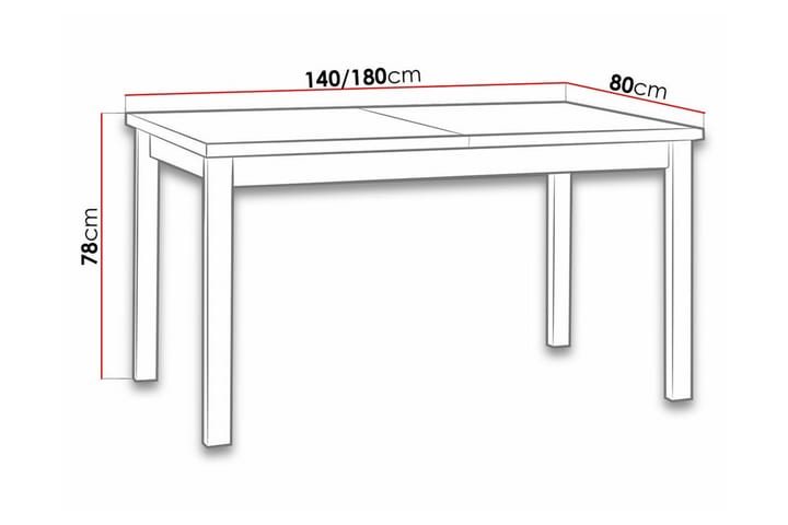 Ruokapöytä Patrickswell 80 cm - Valkoinen - Huonekalut - Pöytä & ruokailuryhmä - Ruokapöydät & keittiön pöydät