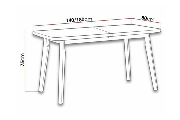 Ruokapöytä Patrickswell 80 cm - Musta - Huonekalut - Pöytä & ruokailuryhmä - Ruokapöydät & keittiön pöydät