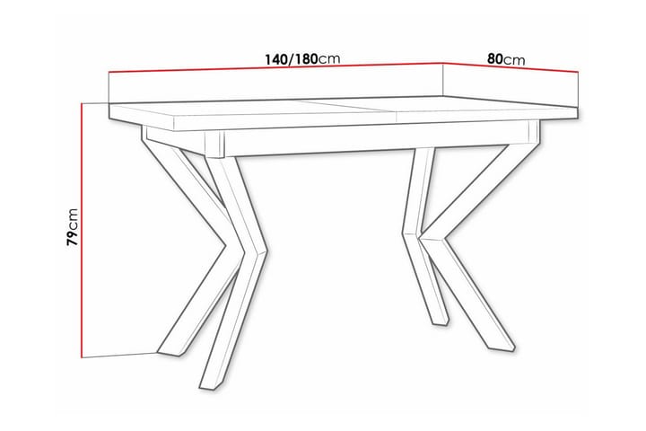 Ruokapöytä Patrickswell 80 cm - Musta - Huonekalut - Pöytä & ruokailuryhmä - Ruokapöydät & keittiön pöydät