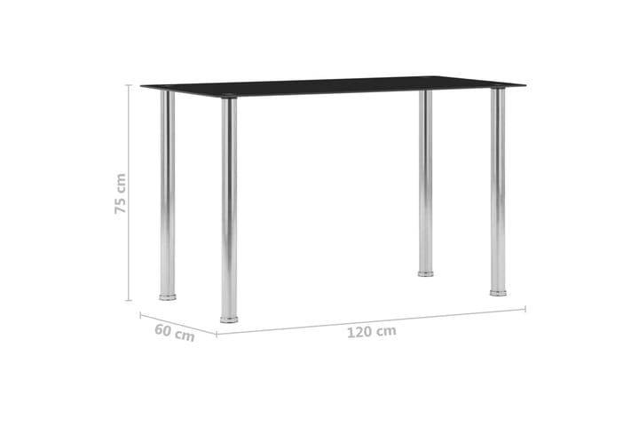 Ruokapöytä musta 120x60x75 cm karkaistu lasi - Musta - Huonekalut - Pöytä & ruokailuryhmä - Ruokapöydät & keittiön pöydät