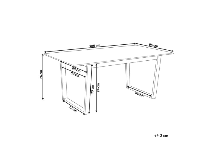 Salmo Ruokapöytä 95x180 cm - Vaalean Ruskea - Huonekalut - Pöytä & ruokailuryhmä - Ruokapöydät & keittiön pöydät