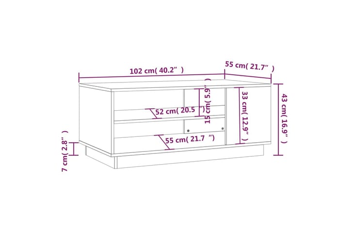 Sohvapöytä betoninharmaa 102x55x43 cm lastulevy - Harmaa - Huonekalut - Pöytä & ruokailuryhmä - Sohvapöytä