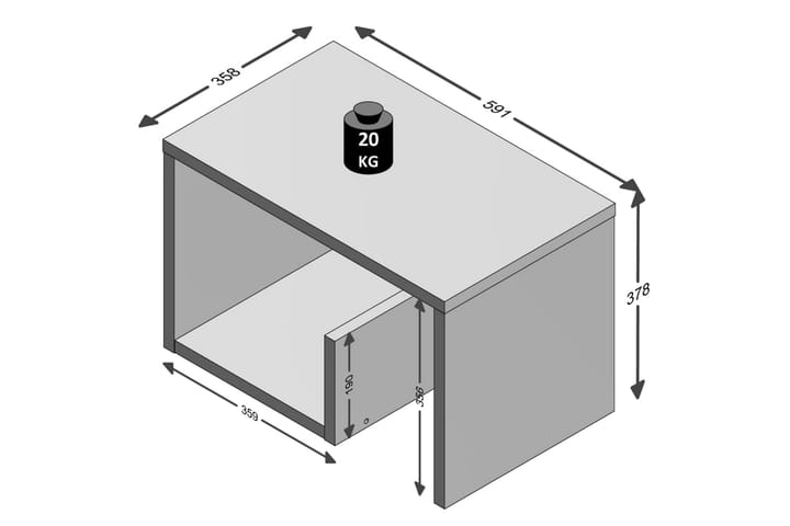 FMD Sohvapöytä 2-in-1 59,1x35,8x37,8 cm valkoinen - Huonekalut - Pöytä & ruokailuryhmä - Sohvapöytä