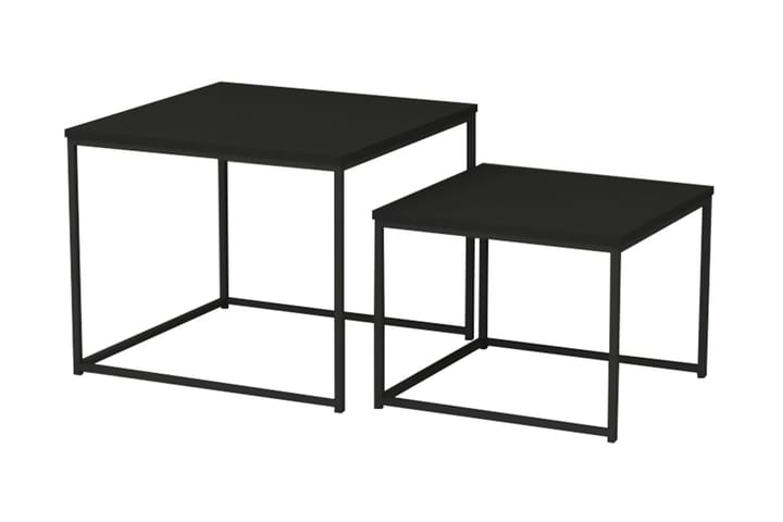 Sarjapöytä Brolopp 55 cm 2 pöytää - Musta - Sarjapöytä - Marmoripöydät - Sohvapöytä - Peilipöytä - Kokoontaitettavat pöydät