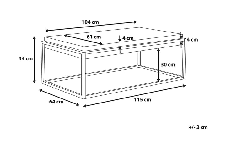 Sohvapöytä Altos 64 cm - Harmaa - Sohvapöytä