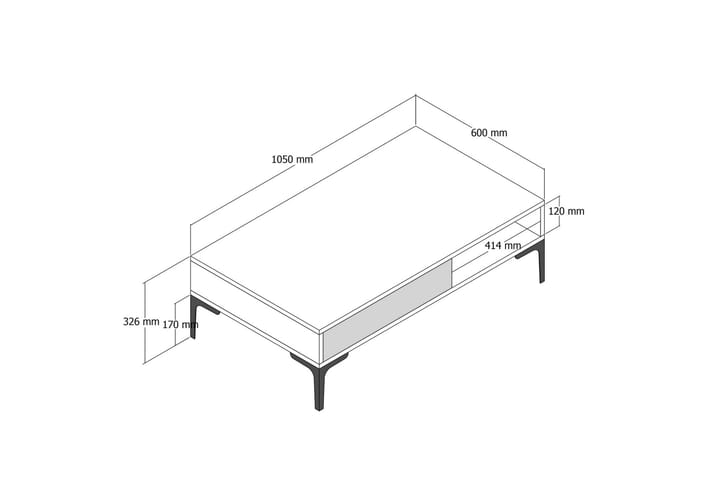 Sohvapöytä Barbele 105x32,6x105 cm - Ruskea - Huonekalut - Pöytä & ruokailuryhmä - Sohvapöytä