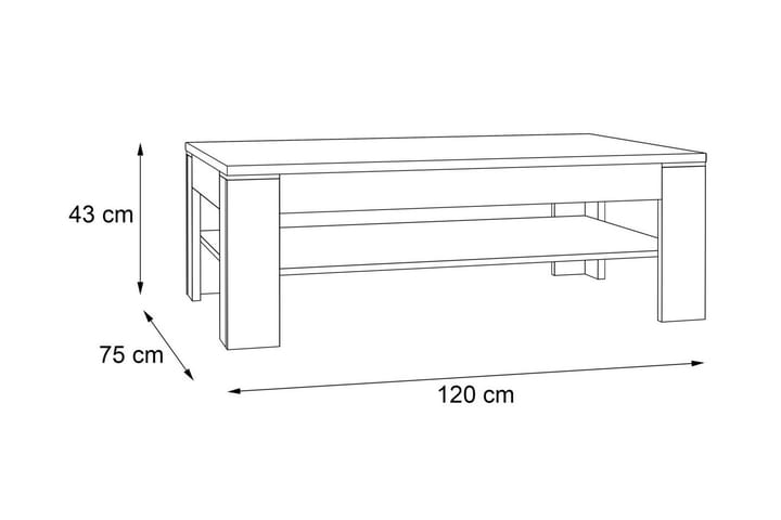 Sohvapöytä Belaugh 120 cm Säilytyksellä Hylly - Luonnonväri - Huonekalut - Pöytä & ruokailuryhmä - Sohvapöytä