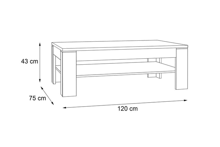 Sohvapöytä Belaugh 120 cm Säilytyksellä Hylly - Ruskea/Luonnonväri - Huonekalut - Pöytä & ruokailuryhmä - Sohvapöytä