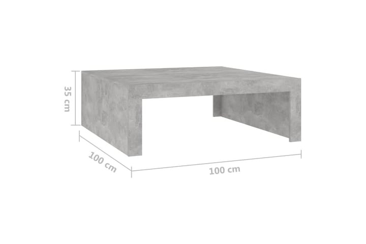 Sohvapöytä betoninharmaa 100x100x35 cm lastulevy - Harmaa - Huonekalut - Pöytä & ruokailuryhmä - Sohvapöytä