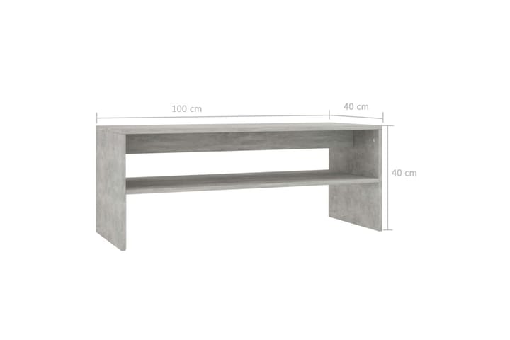 Sohvapöytä betoninharmaa 100x40x40 cm lastulevy - Harmaa - Sohvapöytä