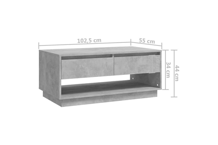 Sohvapöytä betoninharmaa 102,5x55x44 cm lastulevy - Harmaa - Huonekalut - Pöytä & ruokailuryhmä - Sohvapöytä