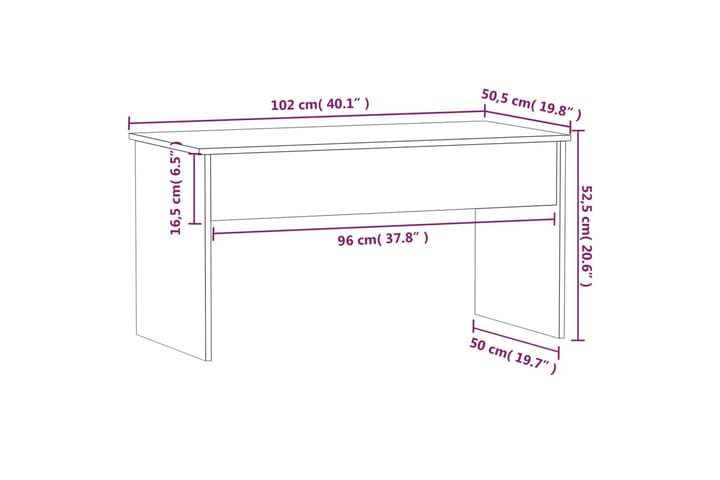 Sohvapöytä betoninharmaa 102x50,5x52,5 cm tekninen puu - Harmaa - Huonekalut - Pöytä & ruokailuryhmä - Sohvapöytä